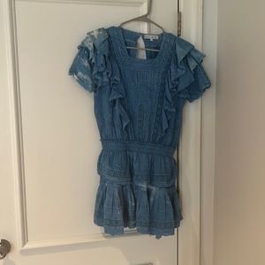 Blue Loveshack Fancy Ruffle Mini Dress